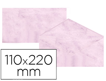 25 sobres 110x220mm. 90g/m² pergamino marmoleado rosa